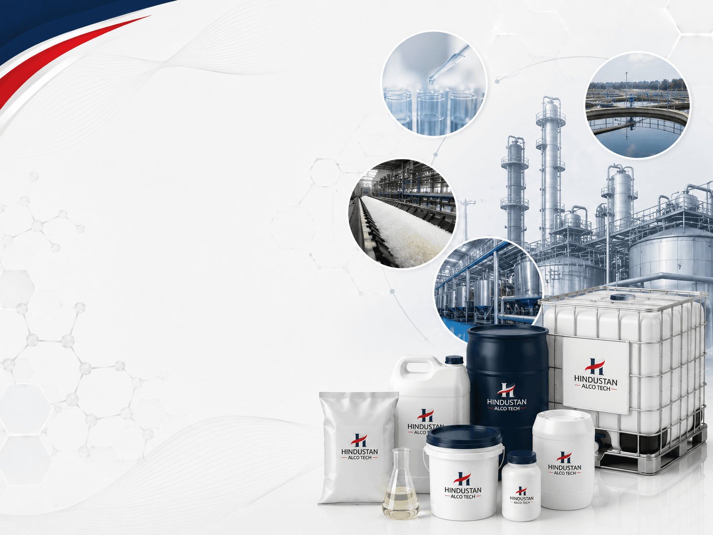 Hindustan Alco Tech facility, laboratory research, manufacturing processes, and branded product range
